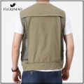 FUGUINIAO Men's Vest Jacket Multi-pocket Photographer Mesh Outdoor Tactical Outfit for Fishing. 