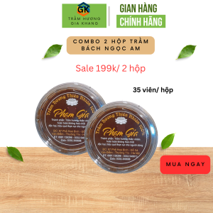 Trầm hươngComBo 2 hộp Nhang nụ trầm hương BÁCH NGỌC AM đốt xông nhà tẩy uế đuổi muỗi giảm stress mang lại nguồn năng lượng tích cực thanh lọc không khí làm đẹp Spa GIA KHANG Trầm hương Sale