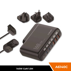 LDNIO A6140C PD3.0 PD140W LED Display 6 USB Multi Ports Notebook Laptop Desktop Travel Charger