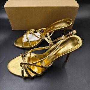 Women Gold Strappy Sandals Open Toe Slingback Stiletto High Heels Elegant Party Wedding Evening Dress Shoes Summer Prom