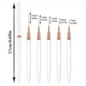 5pcs Manicure Ultra-fine Pull Wire Pen Set Draw-line Painting French Hook Line Smudge Light Therapy Nail art brush set