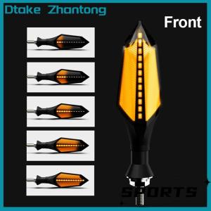 Dtake 8mm Motorcycle LED Turn Signal Lamp Sequential Flowing Flash Indicator Lights