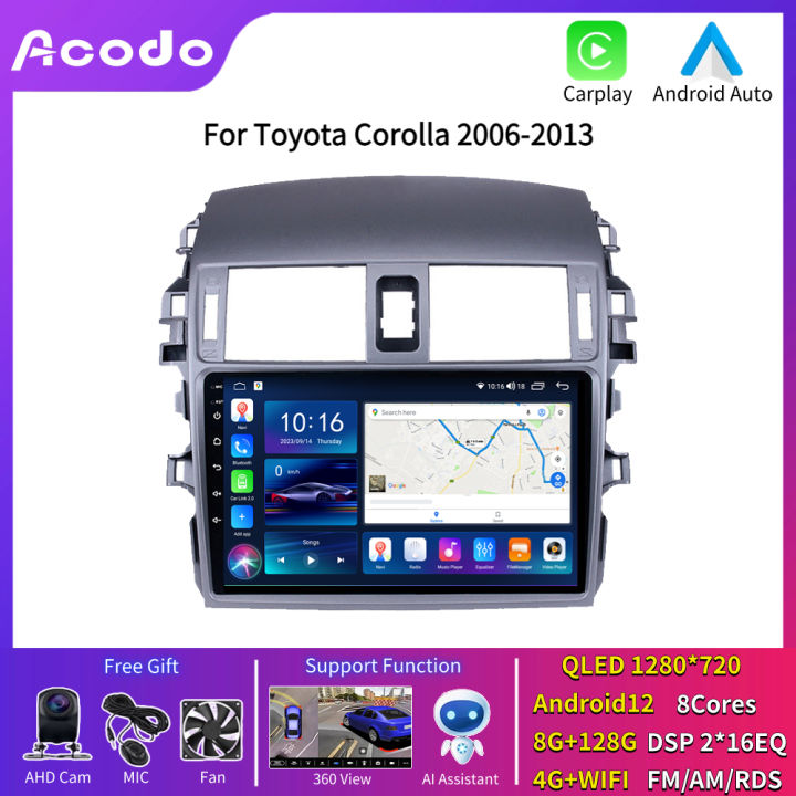 Acodo 9นิ้ว2din Android12 Carplay Android Autoวิทยุติดรถยนต์สำหรับ