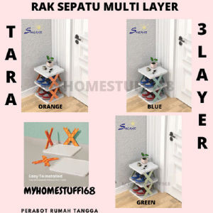 RAK SEPATU MODEL LIPAT PORTABLE MULTI LAYER SERBAGUNA 3 DAN 5 LAYER
