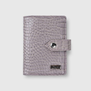 VONA Tilda Wallet - Dompet Wanita 3/4 Lipat 2 Motif Croco Banyak Kartu Slot Koin Zipper Minimalis Kulit Sintetis PU Leather