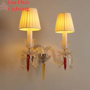 Đèn treo tường pha lê trang trí phòng khách phòng ngủ cầu thang Led 3 màu 24W 220V VDC9801T2 Tân Phát