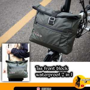 Tas front block sepeda lipat waterproof tas sepeda lipat multifungsi selempang