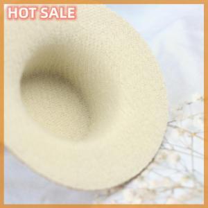 🔥🔥🔥dingdaocunz 2Pcs Dollhouse Miniature Straw Hat Mini Doll Hat Doll House Ornament Hand Weaved