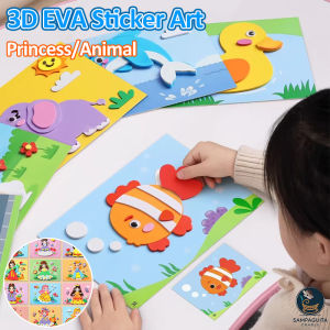 Kids DIY 3D Princess Sticker Art Kit Preschool Handcraft Material Pack Educational Toy for Girls