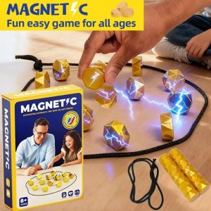 Party Games Magnetic Stones Game Interactive Magnet Board Strategy Game for Family Kids Adults Portable Magnetic Stones Play Set