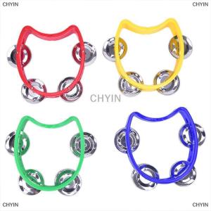 [COD] CHYIN Hand Held Tambourine Metal Bell Plastic Percussion for KTV Party Kid Game Toy