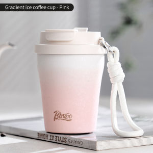 BINCOO 280ML Stainless Steel Coffee Cup Mug With Handle Travel Vacuum Insulated Mug Tumbler Hot And Cold For Travel Home Office Tea Cup Special Gift（Gradient）