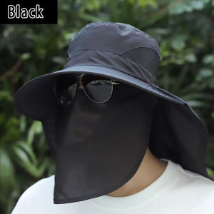 Sun Hat Fishing Camping Hats Neck Flap Waterproof Full Face Cover Protection UV-proof Sun Hats Removable Neck Face Flap Cover Quick Drying Breathable Topi Memancing 遮阳帽