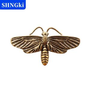 [COD] 🔥🔥🔥SHNGki 1 3pcs Brass Moth điêu khắc côn trùng bức tượng cho bàn trang trí nội thất cổ điển collecton nghiên cứu phòng & kệ sách trang trí