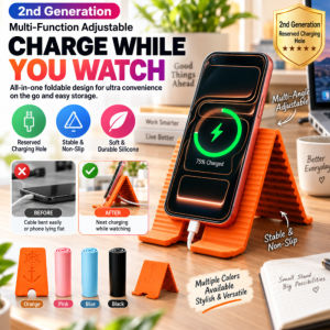 2nd Gen Foldable Silicone Phone Stand Adjustable Multi-Angle Holder Portable Desktop Mount Smartphone Tablet Accessories