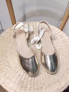 [Free Shipping] 2025 New Rope Wedge Sandals With Open Back Straps 4Cm High Heel Wedge Sandals