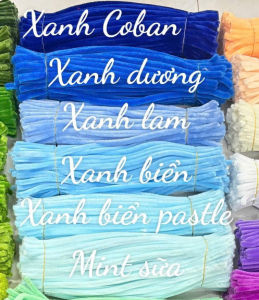 [LOẠI 1 - 8mm] 20 -100 sợi Kẽm nhung loại 1 Tone Xanh Dương dày mịn dùng làm hoa handmade hoa kẽm nhung  - Tiệm hoa Bé Tí