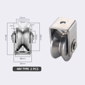 สแตนเลส H V U Groove ล้อเลื่อนรางรางลูกกลิ้งล้อเก้าอี้แข็งรอกแบริ่งสำหรับ Swing Sate + Bracket