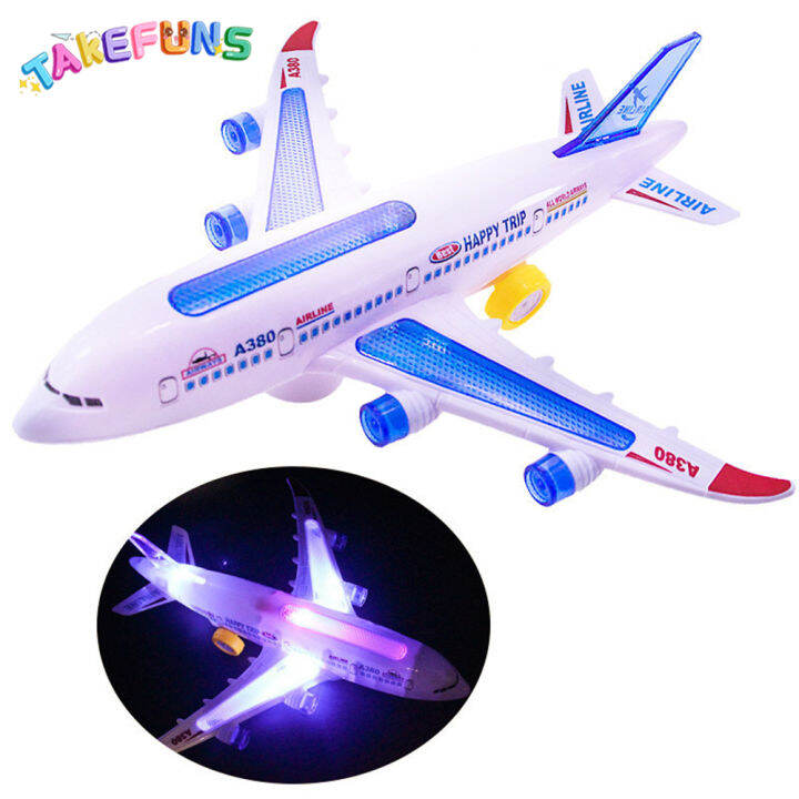 [takefuns] Electric Kids Action Toy Airplane Plane With Lights And 