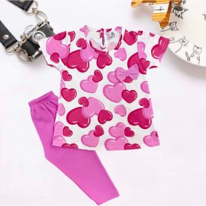 SWEETBABY Set Baju Baby & Budak Perempuan Kids Playset Girl T Shirt Pant Clothing Bayi Kanak Murah Pyjamas Sleepwear