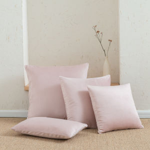 Soft Solid Plush Square Throw Pillow Case zipper Sofa Cushion Cover 16x16 18x18 20x20 CASE ONLY