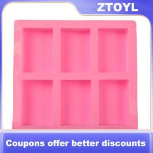 【ZTOYL】 Khuôn xà phòng silicon hình chữ nhật 6 ô cho khuôn làm xà phòng trang trí tự làm