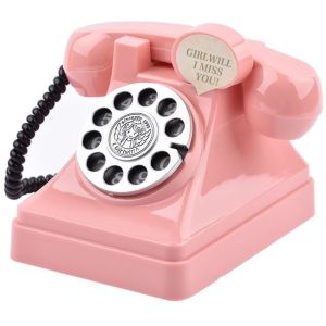 REGISTR Mini Telephone Piggy Bank DIY Cute Money Box Ornaments Simple Cartoon Plastic Telephone Model Room