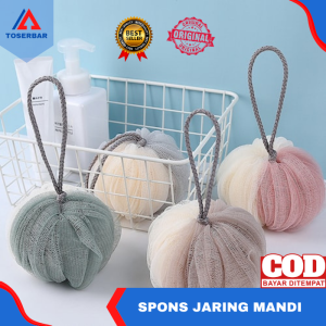 Spons Jaring Mandi Daki Lebih Tebal & Tahan Lama / Spons Busa Jaring Halus / Jaring Spons Sabun / Bath Spons / Shower Puff Premium Kualitas Terbaik Bisa COD