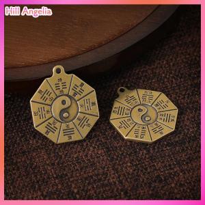 [Hill Angelia] Taoism Bagua Diagrams Pendant Chinese Amulet Yin Yang Divination Charms DIY Making Waist Keychain Jewelry Accessory