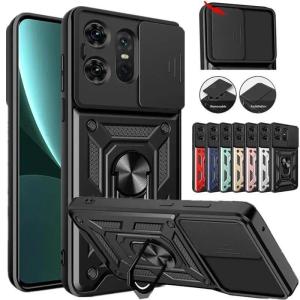 Shockproof Armor Case for Motorola Edge 50 40 NEO 30 Pro Ultra Fusion G04 G34 G84 G54 G42 Ring Holder Slide Lens Protect Cover