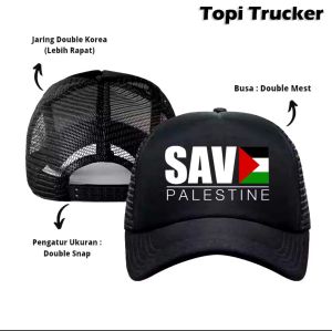 Topi Jaring Pria Dan Wanita Dewasa Distro Topi Jaring Save Palestine Topi Trucker Palestine Terbaru