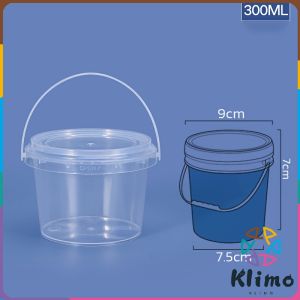 KLIMO Bucket with Seal Clear Storage Plastic Container Pail Food Packaging Canister 1L 0.3L 0.5L