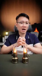 Đèn Dầu Sử Dụng Pin Phong Cách Cổ Điển Đèn Dầu Điện Tử Chạy Pin Trang Trí Bàn Thờ Vuadienmay