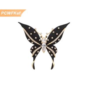 【PCWFKef】 เข็มกลัดผีเสื้อขนาดใหญ่ที่สวยงามสำหรับผู้หญิงหมุดเคลือบแบบวินเทจเครื่องประดับเสื้อยกทรงแวววาวอเนกประสงค์ของขวัญเสื้อผ้า