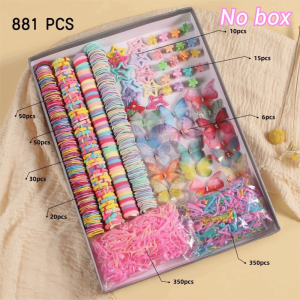 VIVIDI No Hurt Hair Hair Accessories Set High Elastic Colorful Hair Clips Frangipani Kids Hair Accessories Princess Gift Set