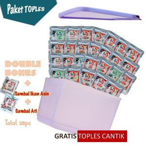 Sambal Bojo Sachet Paket Toples 28 pc - Sambal Baby Cumi Sambal Teri Medang Sambal Bawang Sambal Terasi Sambal Ijo Sambal Paru  Sambal Roa dll