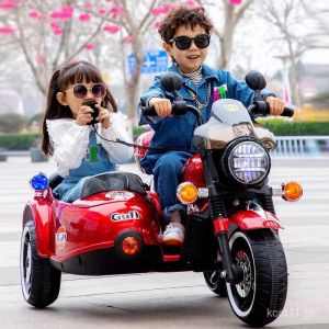 Childrens electric motorcycle baby tricycle large double seat adult rechargeable toy dual drive