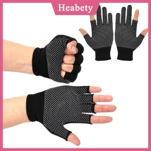 Heabety Non-Slip màn hình cảm ứng găng tay Nylon người đàn ông Phụ nữ mùa hè ngoài trời cưỡi thể thao thể dục thoáng khí chống trượt Kem Chống Nắng Nửa Ngón tay găng tay