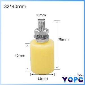 YoPo Slide Gate Guide Roller Yellow Universal Heavy Duty Adjustable Nylon Rollers Gate Support Assembly