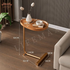 Mini coffee table Small round table at the head of the bedroom Simple round rock slab sofa small round table