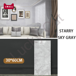 Marble Tile Sticker Waterproof Oil Proof Thicken with Aluminum Foil Back Tape Protect Wall & Floor Wallpaper Stickers