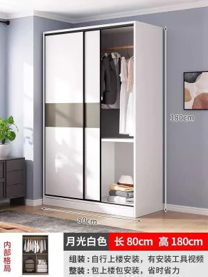 Wardrobe for Home Bedroom 2025 New Model for Rental Room Simple Assembly Bedroom Storage Cabinet with Sliding Door