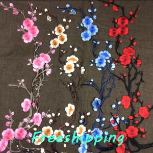 baoxue Miếng vá hoa mận thêu đẹp bằng sắt/may trên miếng đính họa tiết thủ công