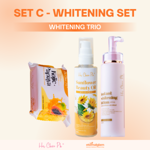 Her Choice PH Whitening Combo Set C: Kojic Papaya Soap Instant Whitening Lotion SPF50 & Sunflower Oil