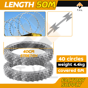 Barbed razor Wire anti-climb steel sharp razor coil fence galvanized 100 meters wall fence for outdoor garden houses