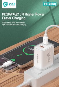 V2S PD-205Q PD fast charge charger AdapterPD port 20W fast charge + USB port QC3.0 fast charge