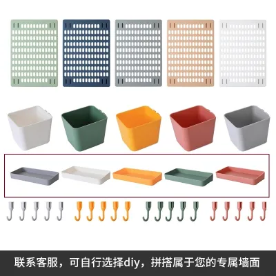 DIY Punch-Free Pegboard Modular Wall Mounted Rack Shelf hole Panel Cornhole Panel Accessories Hook Container tudy room kitchen living room bathroom Easy Install