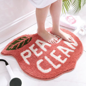 Cartoon Style Bathroom Anti-Slip Floor Mat Bath Rug Non Slip Bathroom Carpet Shaggy Water Absorbent Flocking Microfiber Soft Fluffy Bath Mats Doormats
