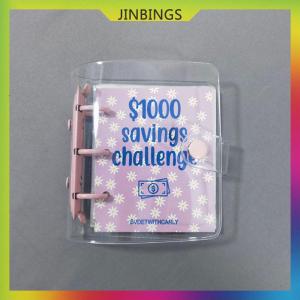 JINBINGS 100 Days $1000 Savings Challenges Book Saving Money Binder Mini Saving Loose-leaf Notebook Cash Budget Organizer Save Money Game
