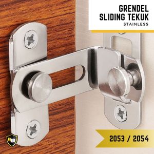 (2PCS) GERENDEL kait siku Grendel pintu geser Sliding Tekuk kunci pintu rumah dan lemari anti karat berkualitas 3 " dan 4 " FREE SKRUP 2053/2054